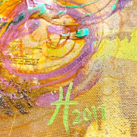 Mother’s Day 1968 II - Original Art Mixed Media Collage Painting 12"x12" - Picture 4 of 6